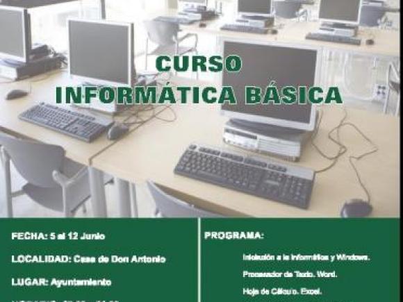 Cartel Curso Informática Básica Casas  D. Antonio