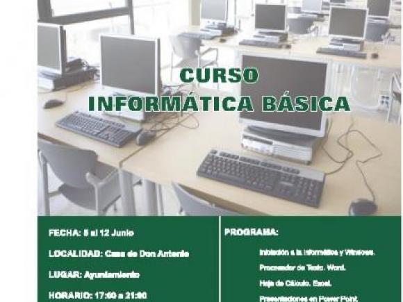 Cartel Curso Informática Básica Casas  D. Antonio