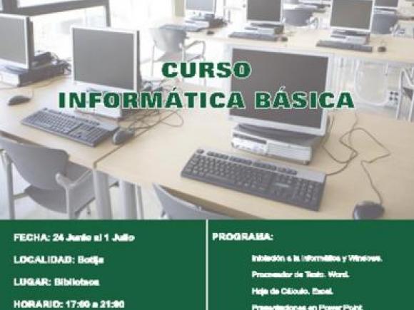 Cartel Curso Informática Básica Botija