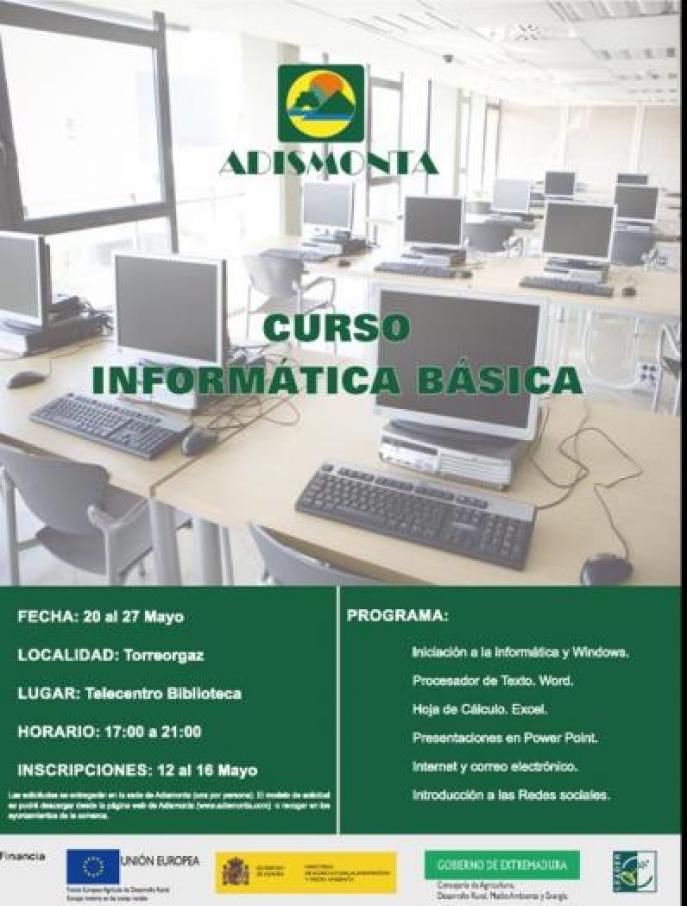 Cartel Curso Informática Básica Torreorgaz