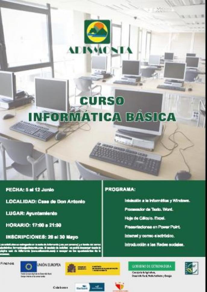 Cartel Curso Informática Básica Casas  D. Antonio